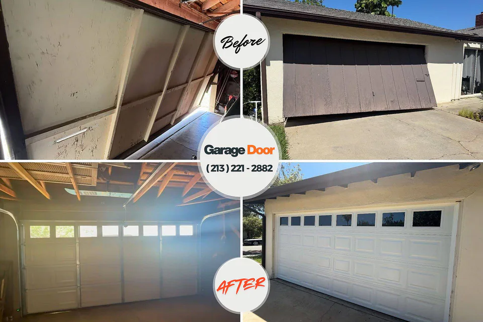 Before and after: garage door repair Bolivar, WV